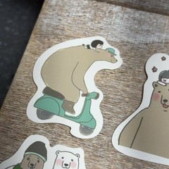 Lot of 12 ATO Brown & White Bears, Little Girl Stickers Assorted Sizes Planning