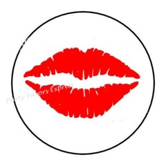 RED LIPS SEALED WITH A KISS ENVELOPE SEALS LABELS STICKERS PARTY FAVORS