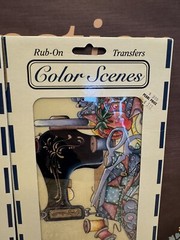 Chartpak Color Scenes Rub On Transfers Sunflowers Sewing Notion Birdhouses LOT