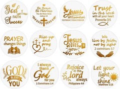 Jesus Faith Gold Foil Stickers,Bible Quote Gold Foil Stickers, Gift Labels 1.5 i