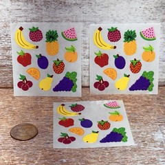 Lot of 3 VTG Sandylion Stickers Pods Assorted COLORFUL FRUITS 35 Counts New