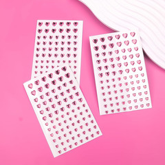 264Pcs Pink Heart Gem Stickers – Small Self Adhesive Acrylic Jewels (5/7/10Mm)