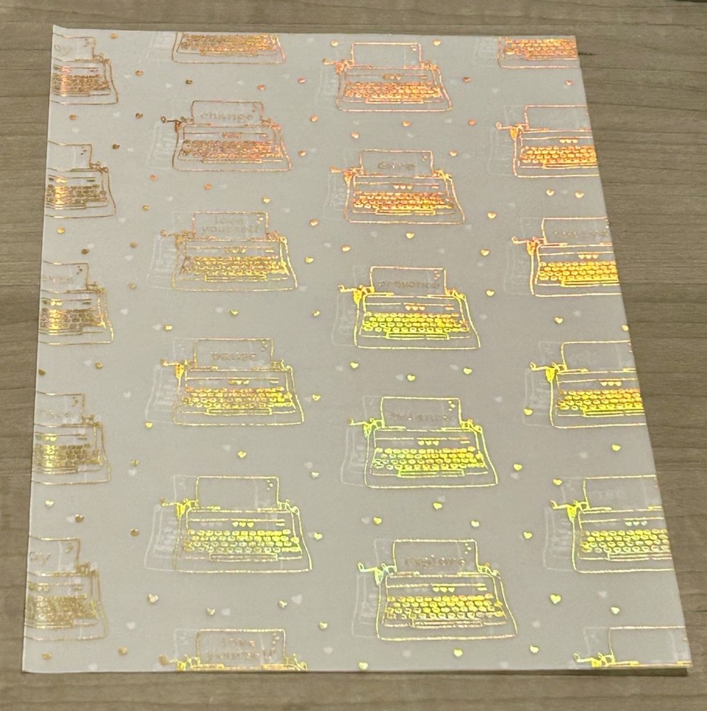 New Happie Scrappie Gold Typewriters Vellum Full Sheet