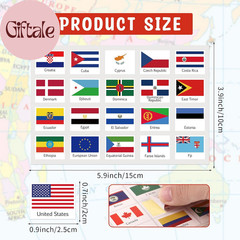 960 Pieces World Flag Stickers 192 Country Flags of the World Mini Flags Passpor