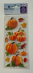 Paper House 3D Puffy Stickers-Pumpkins, Where The Wild Things Are, Skulls