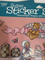 Vintage Frances Meyer Baby Stickers Jumbo Girls 8 1/2 x 11 Scrapbook USA Lot 2