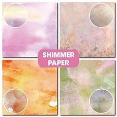 36 Sheets 12×12 Scrapbook Paper Pad Cardstock Decorative Shimmer Watercolor Craf