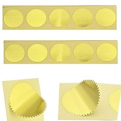 100pcs Embossing Seal Stickers Metallic Gold Foil Certificate Seals