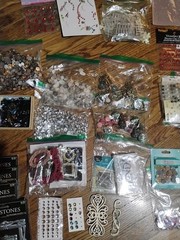 Lot Of 45 + Crafting Embellishments/ Stick Ons And Mini Picture Frames