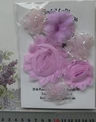 PLUM MAUVE Fabric Flower Mix – 6 Pk Organza 40-60mm NJC G4 EB