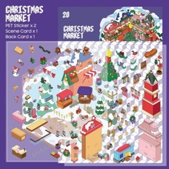 Christmas Market Scene Sticker Craft Lovers Stickers Adult Relief Stress Gift
