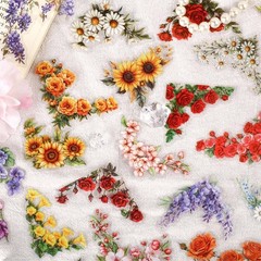 120pcs Vintage Floral Corner Stickers – Aesthetic Scrapbooking Supplies