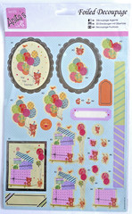 Anita’s Foiled Decoupage Baby Boy Girl Teddy Bear Hello Cardmaking 3pc Bundle