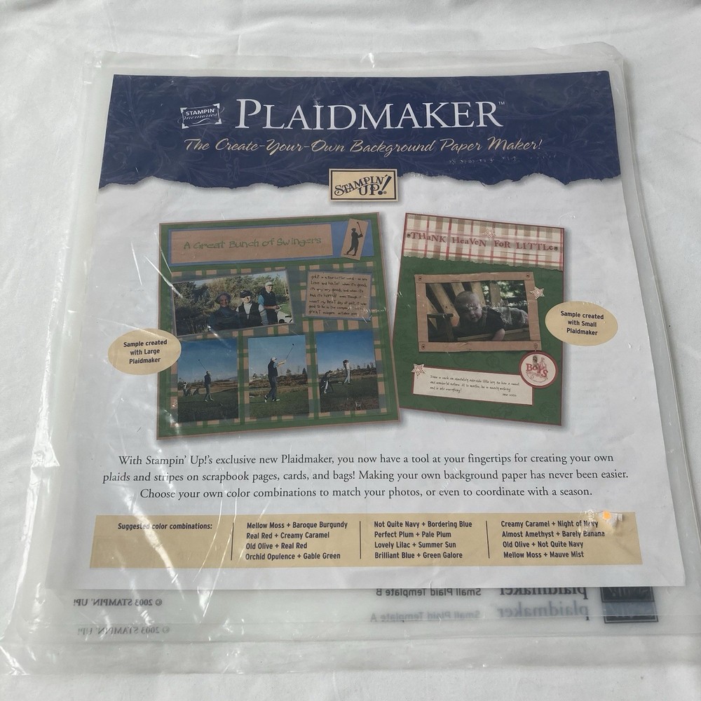 Stampin’ Up Plaidmaker Templates Scrapbooking Paper Crafting DIY Background Card