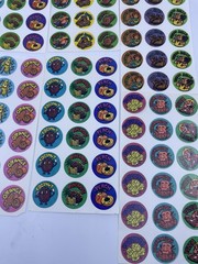 Vintage Stickers Scratch N Sniff Gordy Pine Popcorn Coconut 104 Stickers