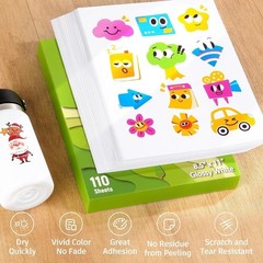 Versatile 110 Sheets Glossy Printable Vinyl – Perfect for Labels & Crafts