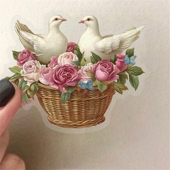 50PCS Vintage Mushroom Stickers PET Transparent Stickers Retro Flora and Fauna D