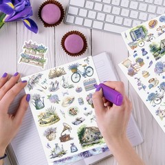 Eaasty 930 Pcs Wisteria Spring Stickers Natural Purple Flower Vinyl Colorful