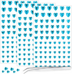 264Pcs Pink Heart Gem Stickers – Small Self Adhesive Acrylic Jewels (5/7/10Mm)