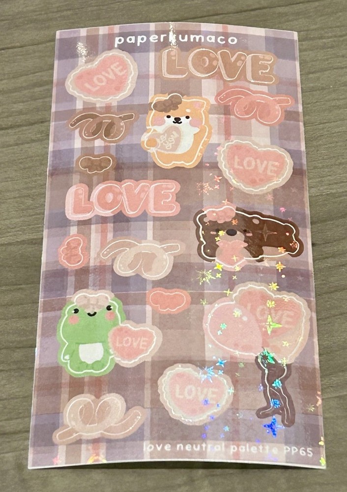 NEW PaperKumaCo “Love Neutral Palette” ❤️ Sticker Sheet Paper Kuma Co Stickers
