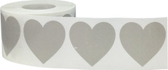 Heart Stickers | 1.5″ Inch Wide – 500 Pack | Pick One Color