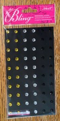 JOLEES Metallic Yellow Black Large Gem BLING ROUND GEMSTONES SCRAPBOOK STICKERS