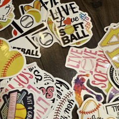 ASST SOFTBALL STICKERS GIRLS BIG LOT