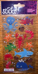 Sticko JOLEES Velum Fish Lobster Crab Shrimp Shark Whale Octopus Clams Sea Ocean