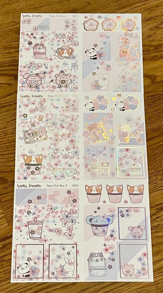 NEW *Sold Out* Happie Scrappie Sakura Blossom 🌸 3 sheets Deco Full Box Stickers