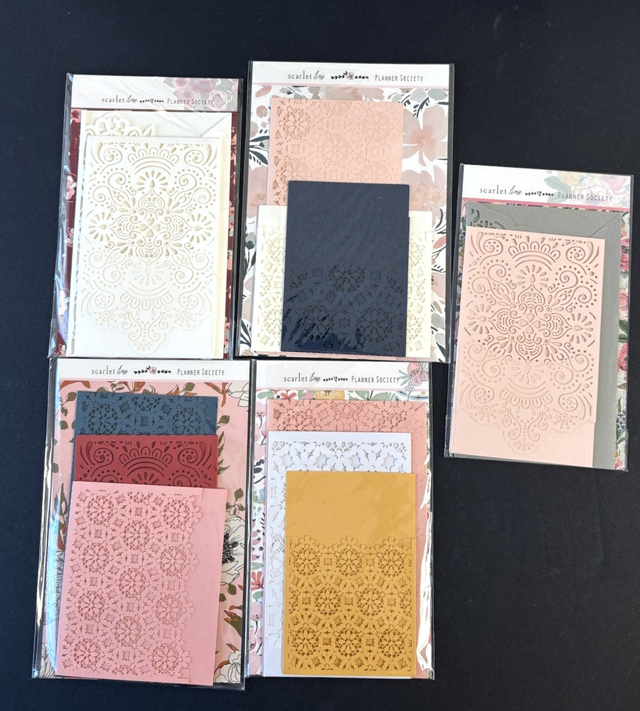 Scarlet Lime Planner Society Laser Cut LOT Junk Journal Pocket Envelope Ephemera