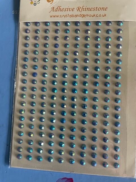 CraftbuddyUS CB002 200x4mm Self Adhesive AB Dark Blue Diamante Rhinestone Gems