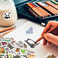200Pcs Animal Foam Stickers Self Adhesive Jungle Sticker Safari Wild Zoo Animals