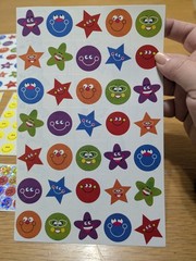 Highlights Lot Of 8 Sheets Sticker Star Shapes Smile Smiley Faces