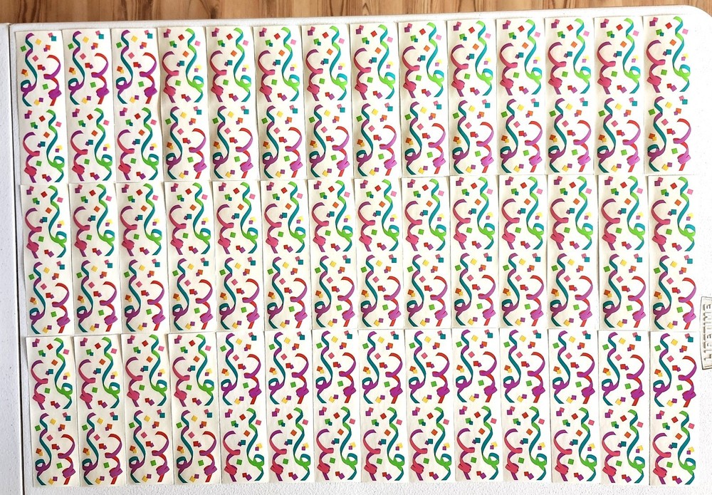 Vtg 1987 Mrs Grossman’s Stickers 42 Strips Confetti