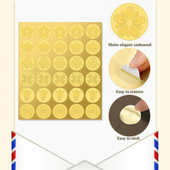 540 Pcs Gold Embossed Envelope Seals Stickers Flowers Plants Self Adhesive Seals