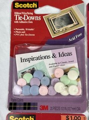 4x 3M Scotch Tie-Downs Adhesive Dots 2x Jewel 2x Pastel 20-Pieces Each Acid Free