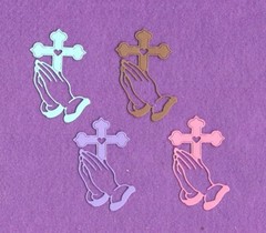 PRAYING HANDS WITH CROSS die cuts scrapbook cards