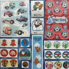 vintage 80s 90s + scratch & sniff Stickers Hallmark Trend Gordy Lot