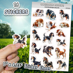 English Toy Spaniel Dog Stickers Journals, Scrapbooks, Planners, Glossy, Matte