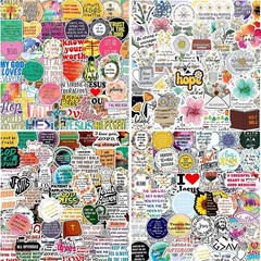 220Pcs Christian Bible Verse Stickers Waterproof for Water Bottles Laptop DIY