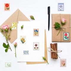 500PCS Flower Stamps Roll Sticker Cartoon Y2k Fashion Scrapbook Graffiti Cafe DI