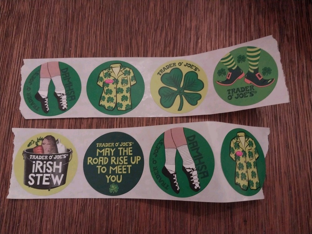 Trader Joes Irish St Patricks Stickers