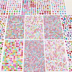 CCINEE 3921pcs Gems Stickers for Crafts, 16 Sheets Self Adhesive Multicolor