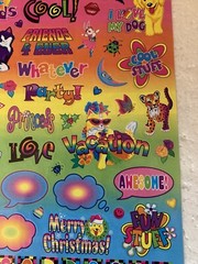 Vintage Lisa Frank Vintage Y2K Sticker Sheet Friends Holidays Alphabet S1273-01