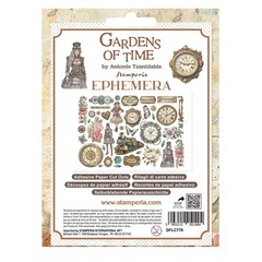 Stamperia GARDENS OF TIME Adhesive Ephemera Steampunk Clocks 40pc DFLCT78