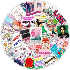 100Pcs Waterproof South Korea Stickers – Perfect for Luggage & Water Bottle