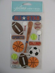 Jolee’s ALL STARS Dimensional Stickers Sports 15 Pieces NIP