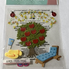 RARE Jolee’s Summer Apple Tree Ladybugs Lounge Scrapbooking Stickers Retired New