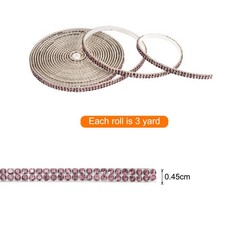 0.2 Inch Self Adhesive Rhinestone Strips 3 Yard for Crafts,Light Purple