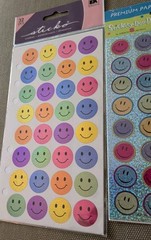 STICKO STICKERONI Smiley Face Stickers Glitter Rainbow (Lot of 4 Sheets) NOS NIP